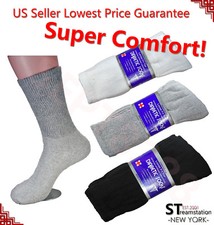 3,6,12 Pairs Diabetic Socks Crew Circulatory Socks Health Cotton Loose Fit Top picture