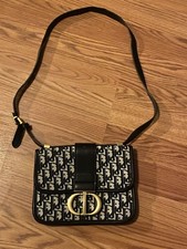Authentic Christian Dior 30 Montaigne Bag Blue Dior Oblique Jacquard picture
