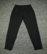 Athleta Jogger Womens Small Black Courtside Trouser Pant Zip Pockets Stretch- picture