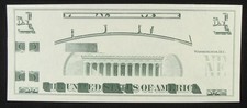 1970s Giori Test Note Lincoln Memorial Green Front Blank Back Gem Uncirculated picture