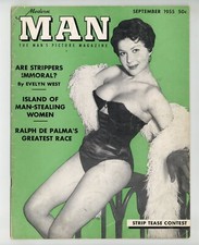 Modern Man 1955 Renee Lovelle, Evelyn West 52pgs Pinup Magazine M35776  picture