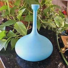 Vintage Murano  Squat Vase Fornasa De Mvran Al Insegna De Moreto Blue picture