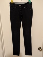 Rewind Women’s Black Skinny Jeans Size 0 Dark Wash Stretch Denim Mid Rise picture