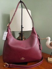 Coach Ella CCE48 Maroon Nappa Leather Shoulder Hobo Bag Purse NWT picture