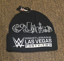 WWE WrestleMania 42 Las Vegas Black Knit Beanie Hat Officially Licensed picture