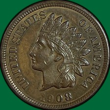 1908 Indian Head Cent Brilliant Uncirculated BU Coin #48886 picture