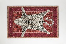 Octavia Leopard Red Modern Hand-Tufted 100% Wool Area Rug Carpet picture
