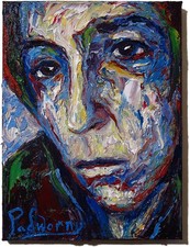 ORIGINAL FAUVE POP ART SIGNED OIL PAINTING ABSTRACT PORTRAIT VINTAGE FOR SALE NR picture