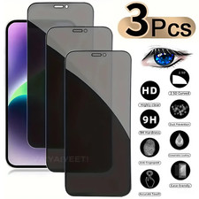 3X For iPhone 18 17 16 15 14 13 12 11 Pro Max SE Privacy Glass Screen Protector picture