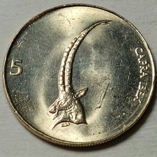 COIN - 2000 Slovenia - 5 Tolarjev - KM#6 - 26MM - Alpine Ibex picture