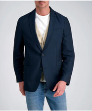 Haggar Mens Smart Wash Birdseye Sport Coat Jacket Blazer Dark Navy  (Q92K) picture