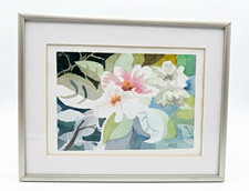 Nancy Vittone Ericksen Original Watercolor Painting Camelia Companions 9.5