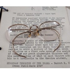 Vtg 1940s Eyeglasses Shuron 1/10 12k Rimless Rimway Fulvue Antique Frames picture