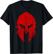 Spartan Gladiator Helmet Vintage Leonidas Spartan Shield T-Shirt picture