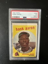 1959 Topps # 380 HANK AARON - PSA 3 VG - HOF MILWAUKEE BRAVES picture