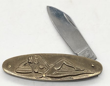 Frost Cutlery 2 -5/8 Pin Up Lady Steel Pocket Knife Made Japan Vintage RARE picture