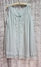 Vintage 1960's Shadowline Nightgown Babydoll Light Blue Layered Nylon Size L picture