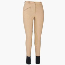 TuffRider Women's Ribb Knee Patch Breeches - Light Tan, Women Size 24, NWT picture