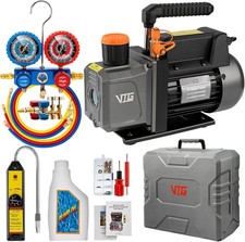 VTG VOGTEN 4.5 CFM AC Vacuum Pump Kit w/ Gauge Set for HVAC Auto picture