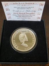 2016 Royal Invader 1 oz Proof - Silver Shield - Six Slave Queens picture