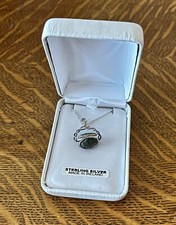 New Solvar Connemara Marble Sterling Silver Triple Stone Circle Pendant Necklace picture