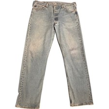 Vintage Levis 501 Jeans Mens 38x32 Light Wash Y2K 2001 Denim Straight Leg 00501 picture