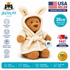 Jellycat Bathrobe Bear Plush Teddy Bear 26CM Soft Stuffed Animal Gift w/Tag USA picture