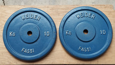 Pair Ultra Rare Vintage 10KG Weider Fassi Italian Standard Barbell Weights picture