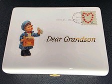 M.I. Hummel Dear Grandson Porcelain Trinket Music Box w/ Certificate picture