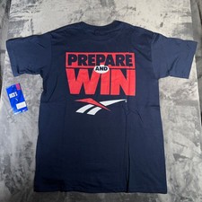 Vintage 1993 Reebok T Shirt Mens L Navy Deadstock NWT USA Single Stitch Big Logo picture