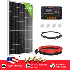 ECO-WORTHY 100W Watt Monocrystalline Solar Panel Kit 12V Volt for Home RV OffGri picture