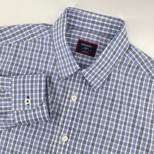 UNTUCKit Button Down Mens Small Blue Check Slim Fit Durif-WF Wrinkle Free Shirt picture