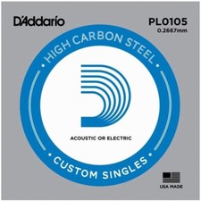 5-Pack D'Addario PL0105 Single Plain Steel Guitar Single String 10.5 Gauge picture