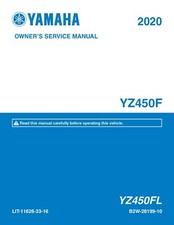 Yamaha owners service manual 2020 YZ450F    YZ450FL picture