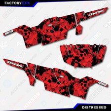 Red Distressed Camo Graphics kit fits Polaris General 4 Door 16-23 picture