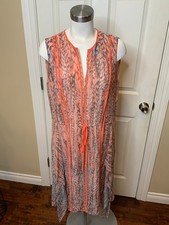 BCBG Max Azria Liya Pink Clay Combo Patterned Sleeveless Dress, Size M picture