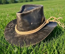 New Arthur Morgan Cowboy Men Hat Handmade Real Cowhide Leather Western Replica picture