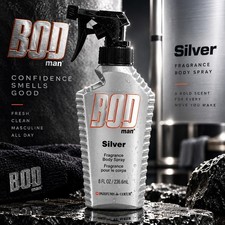 BOD Man Silver Body Spray for Men 8 oz - Rare - New Unused picture