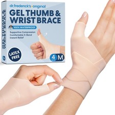Dr. Frederick's Waterproof Thumb Spica Wrist Brace 4 Pack Medium Nude picture