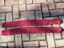 REENACTOR COLONIAL REV WAR 18TH C STOCKING MAROON WINE CRANBERRY COTTON FOOTWEAR picture
