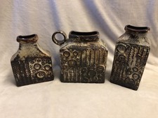 VTG Carstens Tönnieshof “Moon Crater” Ceramic Vases West Germany Set Of 3  picture