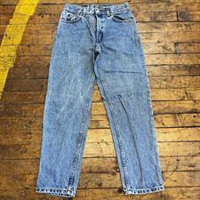 Levi’s 550 Mens Relaxed Tapered Blue Medium Wash Denim Jeans Cotton 5-Pocket picture