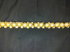 Trifari Gold Tone Floral Choker With Faux Pearls Vintage Necklace picture