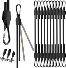 10 Pcs 48 Inch Adjustable Bungee Cord with Hooks, Black picture