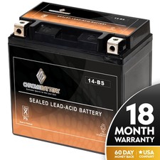 Chrome Battery YTX14-BS AGM Powersports Battery 12Ah 185 CCA 18-Month Warranty picture