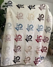 Vintage Primitive Basket Quilt 74x80  Handmade  picture