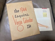 Vintage 1944 Esquire Varga calendar, Complete, attached w/Original Envelope picture