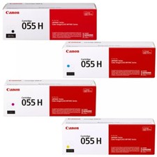 Genuine Canon 055H High Yield Toner Set Black Cyan Magenta Yellow CMYK picture