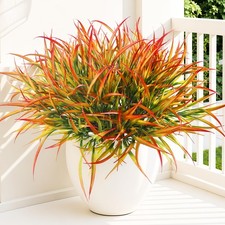 12 Bundles Artificial Outdoor Plants UV Resistant Fake Grass Plants Faux Plas... picture