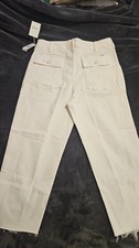 Mother Superior White Patch Pocket Private Ankle Fray Button-fly 33 NWT picture